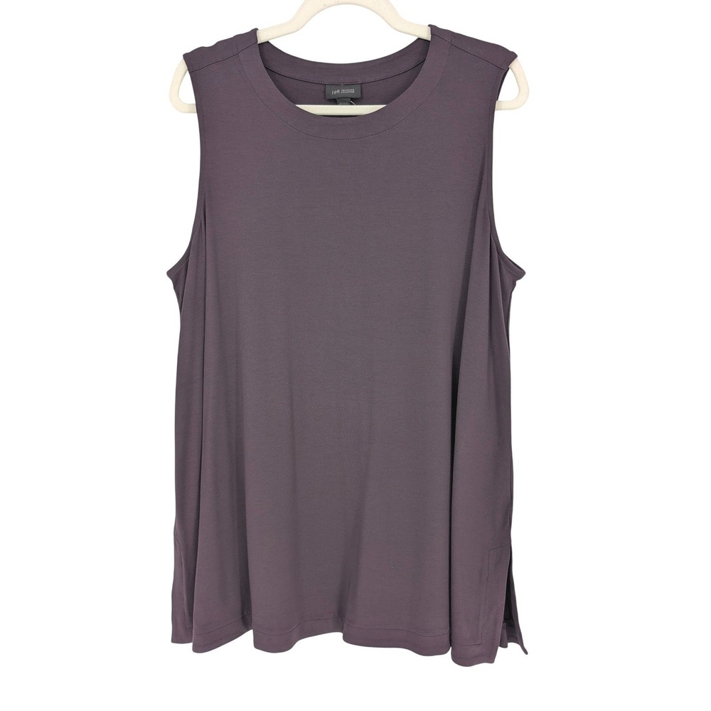 J.Jill Wearever  Tunic Tank Top XL Rum Raisin Purple Sleeveless Minimalist Chic